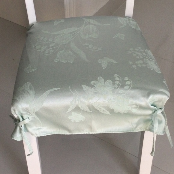 Two Soft Green Floral Chair Cover. #448 - Picture 1 of 6